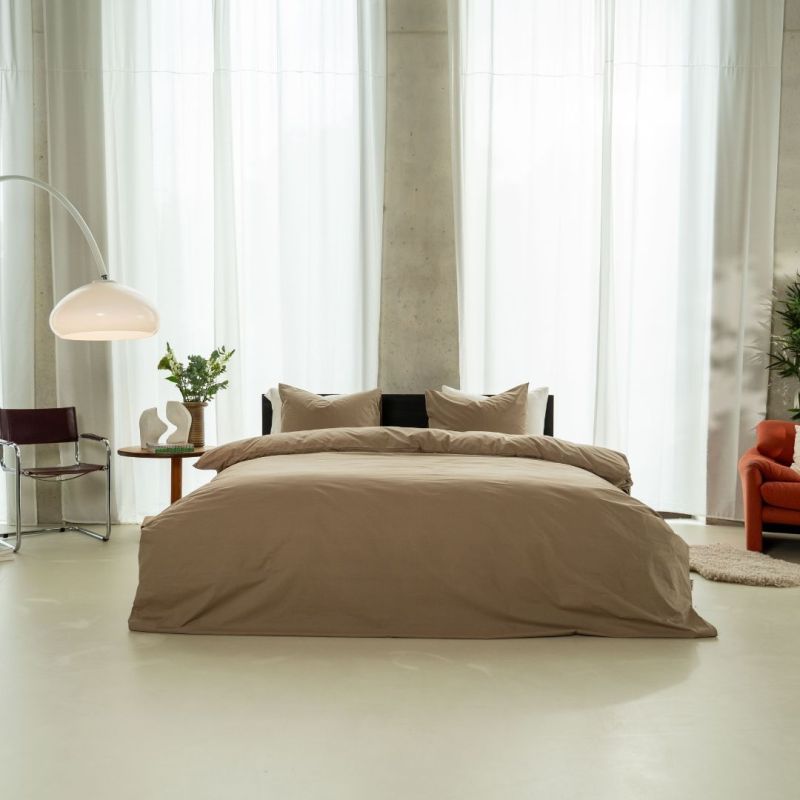 Kayori Shizu Bettbezug Baumwolle Perkal - Taupe
