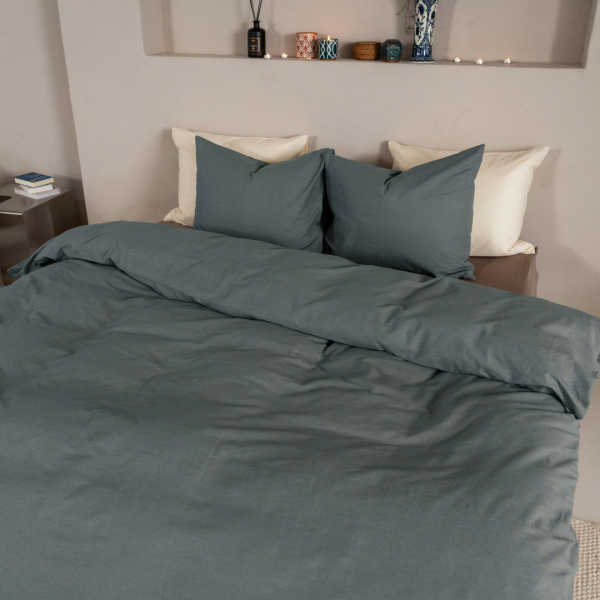 Kayori Bettbezug Kai Washed Cotton - Anthrazit