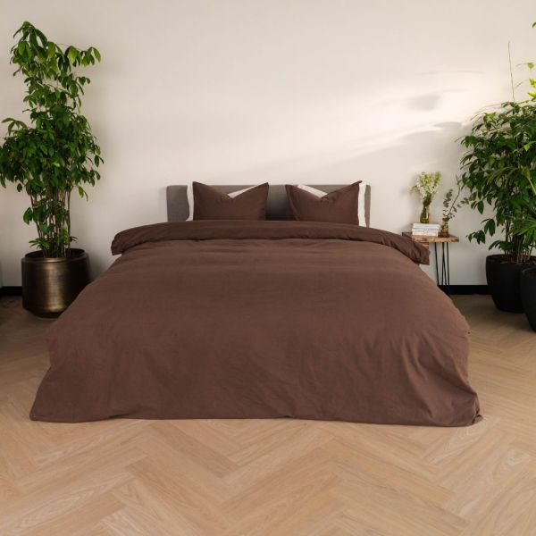 Kayori dekbedovertrek Kiyu Velvet Flanel - Chocolade