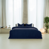 Kayori Bettbezug Saya Baumwollsatin - Marineblau