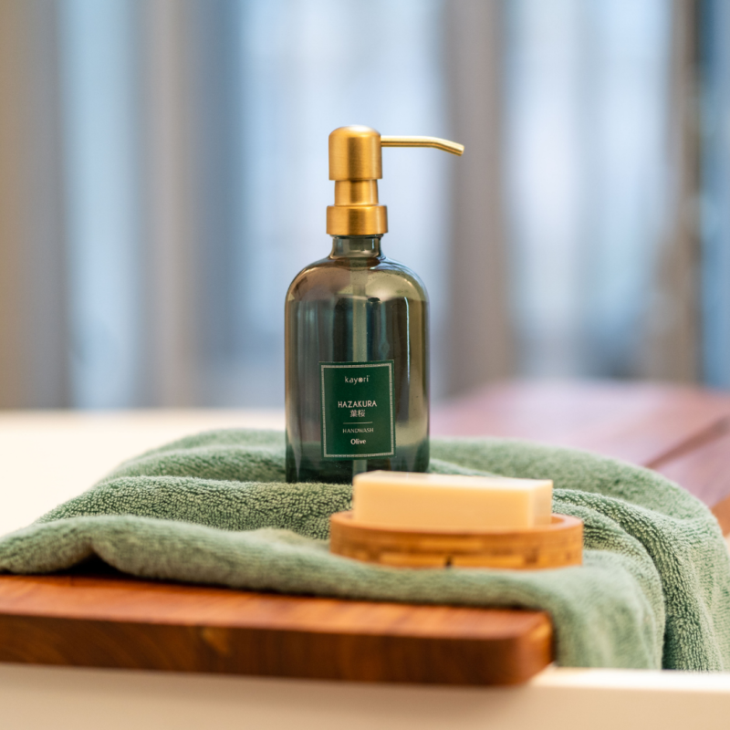 Kayori - Hair & Body Wash - Glass - 500ml - Shincha - Green