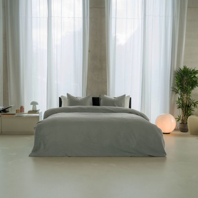 Kayori Emma - DBO - Katoensatijn - 140/200-220 - Grijsgroen