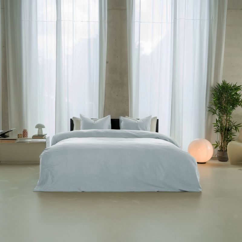 Kayori Emma - DBO - Katoensatijn - 140/200-220 - Lichtblauw