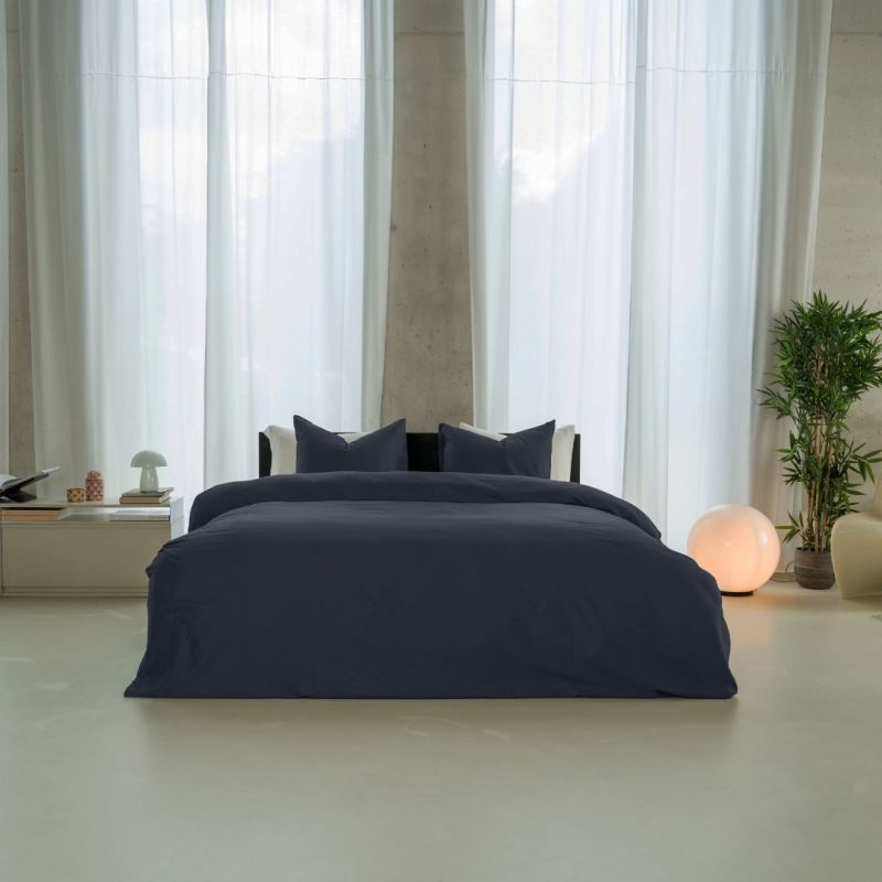 Kayori Emma - DBO - Katoensatijn - 140/200-220 - Navy