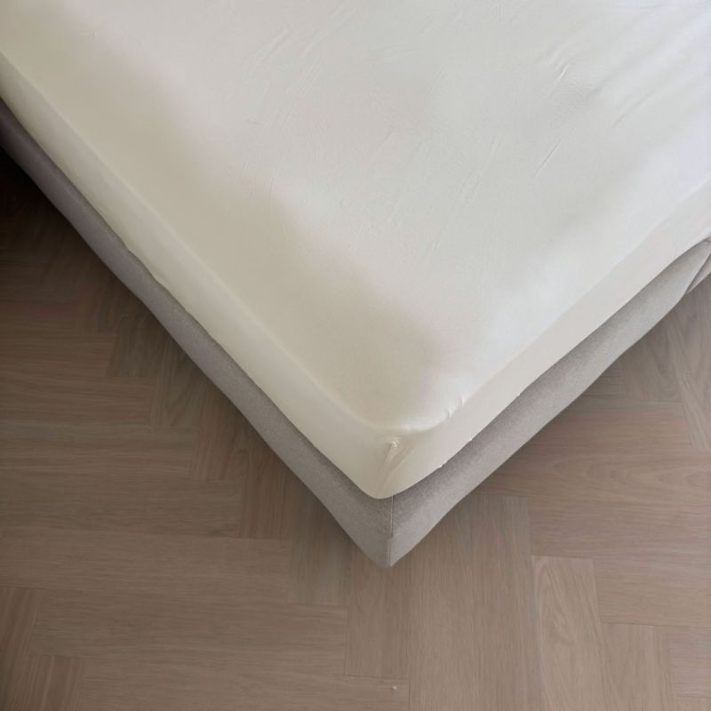 Kayori hoeslaken Isis Egyptisch Katoensatijn - Offwhite 