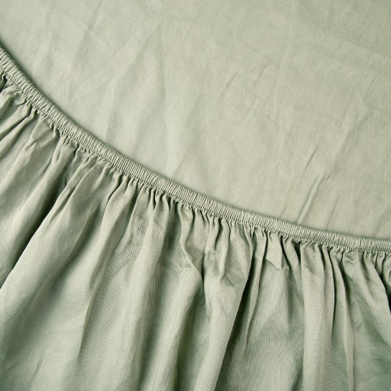 Kayori Edo Topper Spannbetttuch Baumwollsatin - Olivgrün