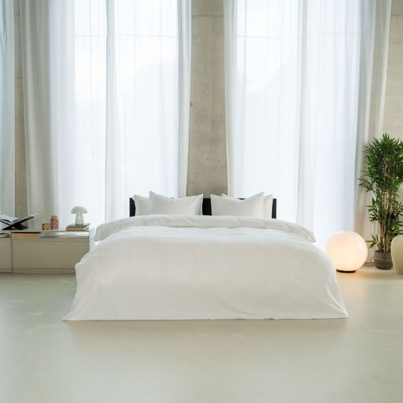 Kayori Bettbezug Saya Baumwollsatin - Weiss